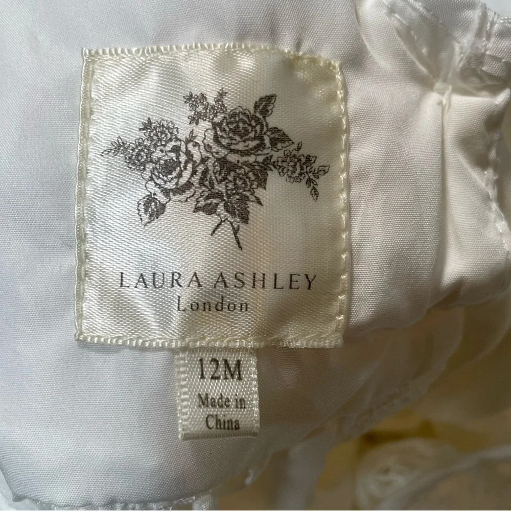Laura Ashley London Baby Girl's White Floral Lace Ball Gown Dress 12m Easter